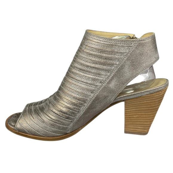 Paul Green Women’s Cayenne Smoke Metallic Peep Toe Sandal Bootie Size 7.5 US 10 - Picture 2 of 11